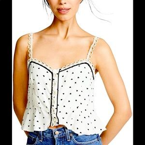 Free people Heart of tank black & white medium